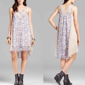 Free People Ancient Mystery Dress Tea Combo Sleeveless Beaded Shift Dress Small